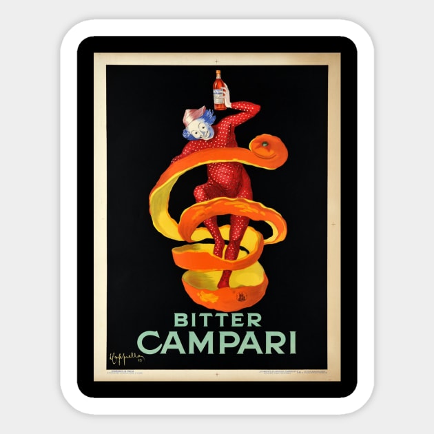 LEONETTO CAPPIELLO Campari Poster Bitter Campari, the small orange peel Sticker by J0k3rx3